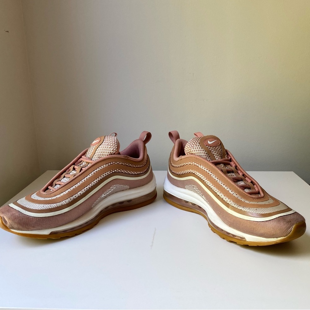 Nike Women's Air Max 97 Slip-On Sneakers Pink Tan White - Picture 6 of 14